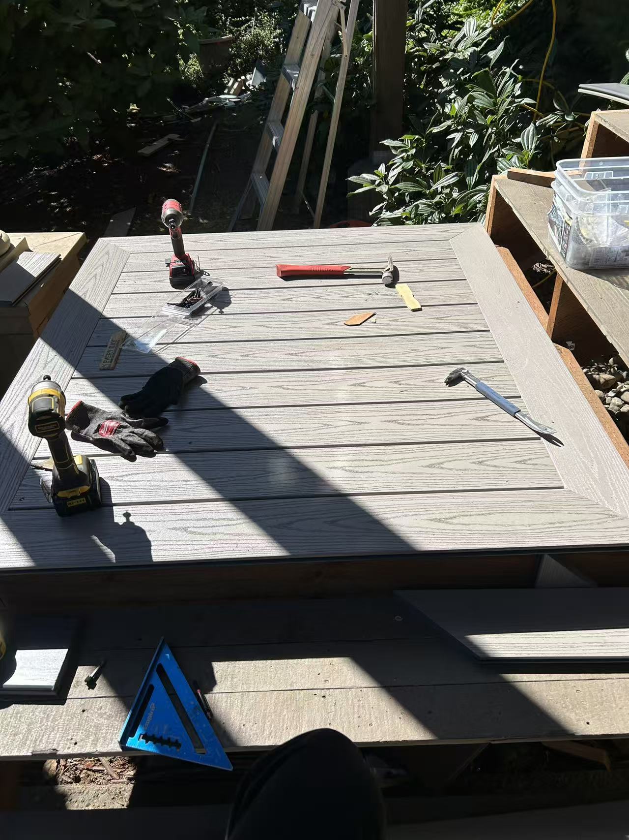 Bothell deck stage 5 — composite deck boards installed
